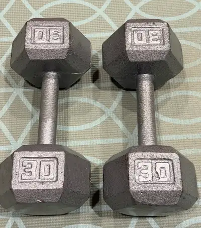 30lb CAST IRON HEX DUMBBELL, View more