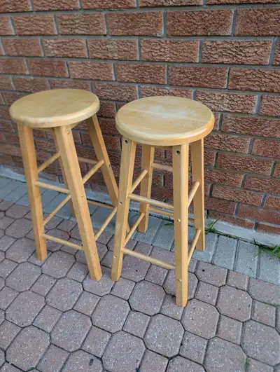 Two sturdy wooden stools, View more