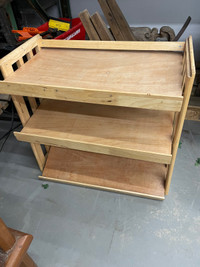 Shoe rack/Shelf display • Knockdown solid wood 3 shelf•2’.6”Hx2’