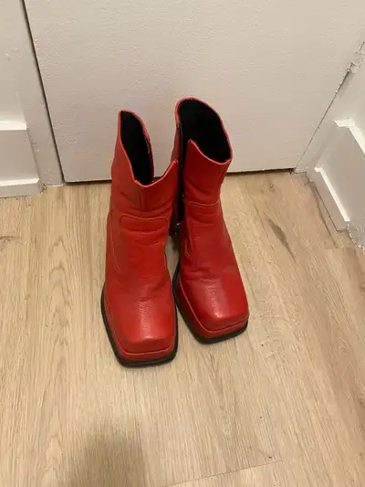 Women’s Red Leather Boots, View more