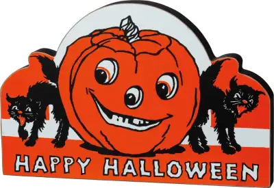 Happy Halloween Retro Chunky Shelf Sitter Decor NEW MINT, View more