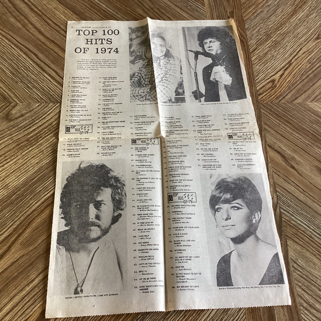 The Winnipeg Tribune – Sat. Dec. 28, 1974 - Top 100 Hits of 1974 in Arts & Collectibles in Winnipeg