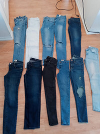 Lot de jeans fille-femme gr:0 à 9