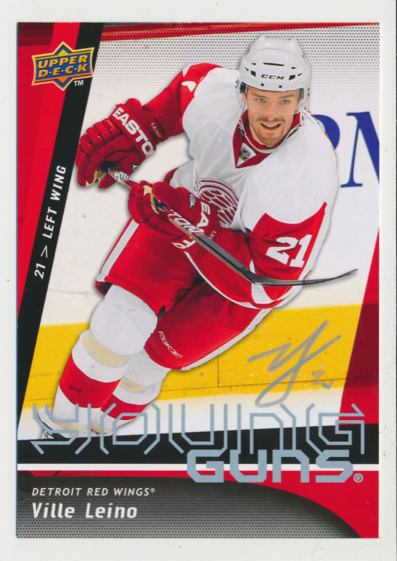 VILLE LEINO DETROIT RED WINGS EX-RARE SIGNED UD YOUNG GUNS CARD in Arts & Collectibles in Oakville / Halton Region