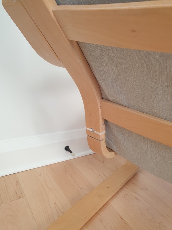 Free Ikea Poang birch armchair w/ Knisa light beige cushion Free