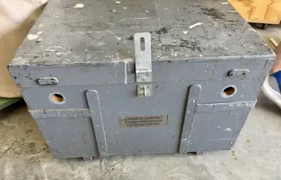 This vintage B. Höüberg-Bangtrup toolbox, originating from Tórshavn, Føroyar, (a small group of isla...