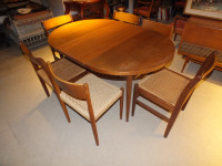 TEAK CORD WOVEN CHAIRS DINING SET MCM