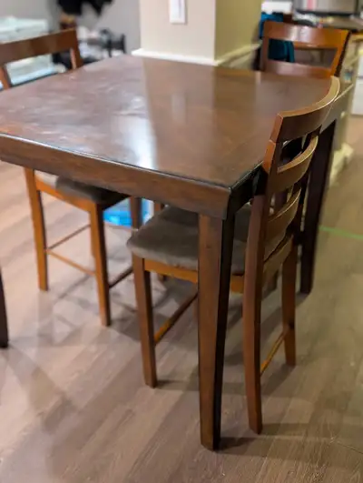 Dining table high top with four chairs, View more
