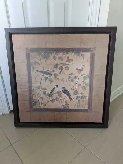 Large wall framed art, birds, View more