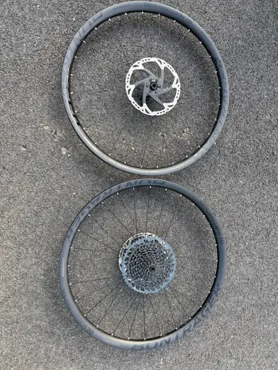 2 Bontrager Aeolus Wheels, tires and cassette, View more