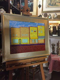 Oil Painting “Yellow Buildings Japantown” Powell Street Vancouve