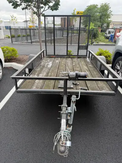 5 ft. x 8 ft. Steel Utility Trailer with Slide Rails, 1,600 lb. Load Capacity. Comes with removable...