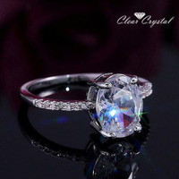 LUXURY OVAL SHAPED CRYSTAL RING