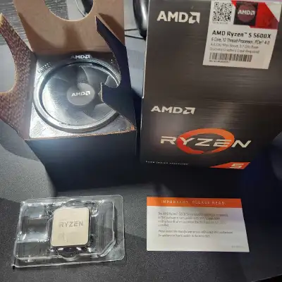  Used AMD RYZEN 5 5600X Unlocked desktop processor with W, View more