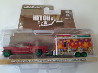 Greenlight Chase Green rare , Silverado + remorque st;hotwheels