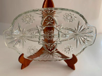 Vintage  Pinwheel Crystal Plate