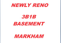 NEWLY RENO 3B1B Basement for Rent (to 5 people) in Markham