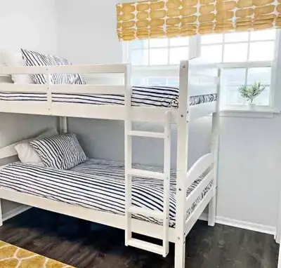 Kids Twin Bunk Bed with Safety Rails – Sturdy Build, View more