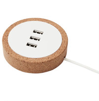 Ikea Cork USB Charger with 3 outlets