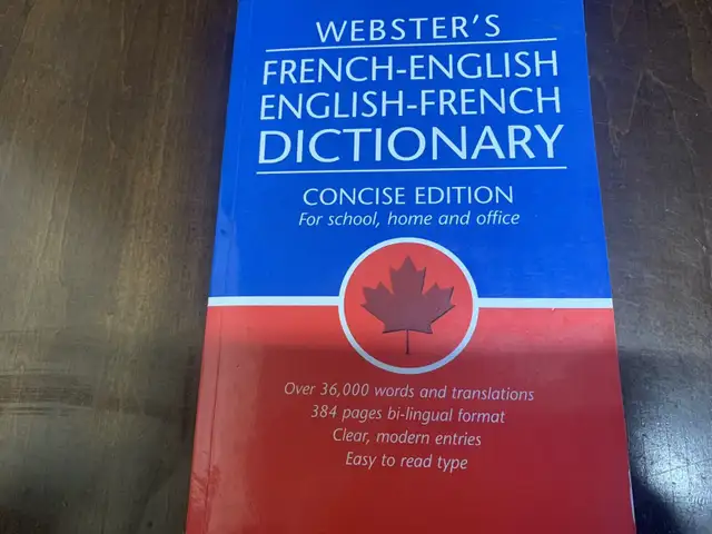 Webster's French-English, English-French Dictionary in Textbooks in City of Toronto - Image 2