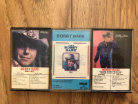 3x Bobby Bare cassettes in great condition.