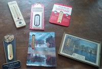 Various Older Local Advertising - Thermometers, See Listing