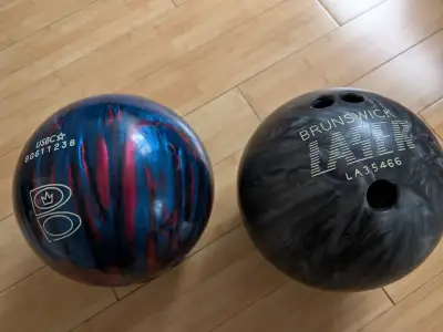 Two Bowling balls. 12-13 pounds. One is finger tip; the other a straight ball. Sold separately $20 e...
