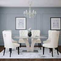 Cream Ivory Velvet Dining Chairs for sale