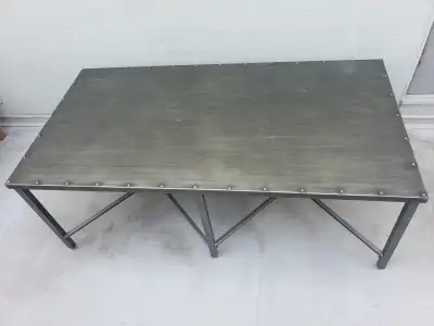 Modern Industrial Indoor/Outdoor Metal Coffee Table, View more