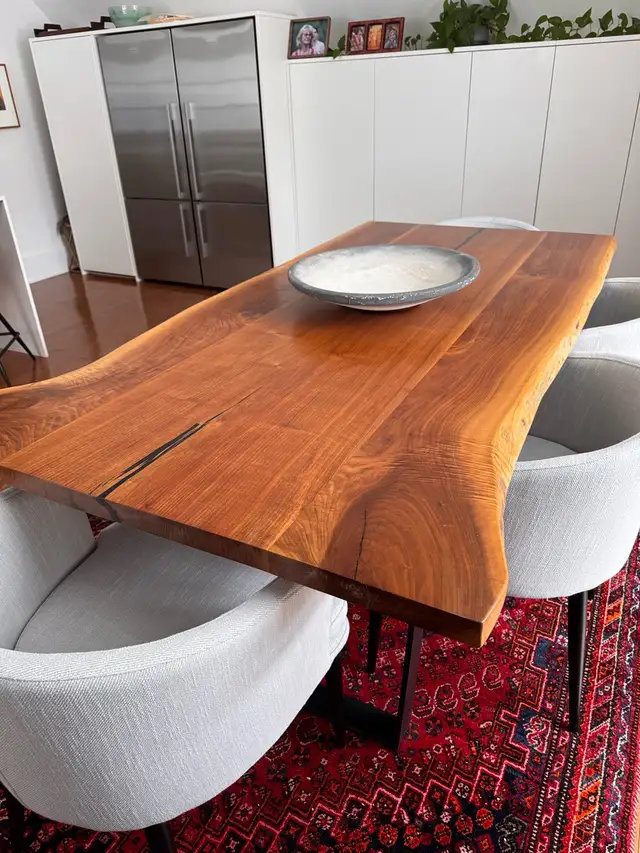Black walnut live edge, solid wood, dining table with bench in Dining Tables & Sets in Markham / York Region - Image 2