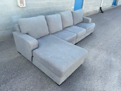 Light Grey Sectional Sofa with Removable Piece - Free Delivery, View more