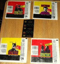 Batman trading cards wrappers - 1989 + 1995 -5 different