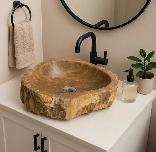 Natural Stone Vessel Sinks ✨️ in Plumbing, Sinks, Toilets & Showers in Edmonton - Image 9