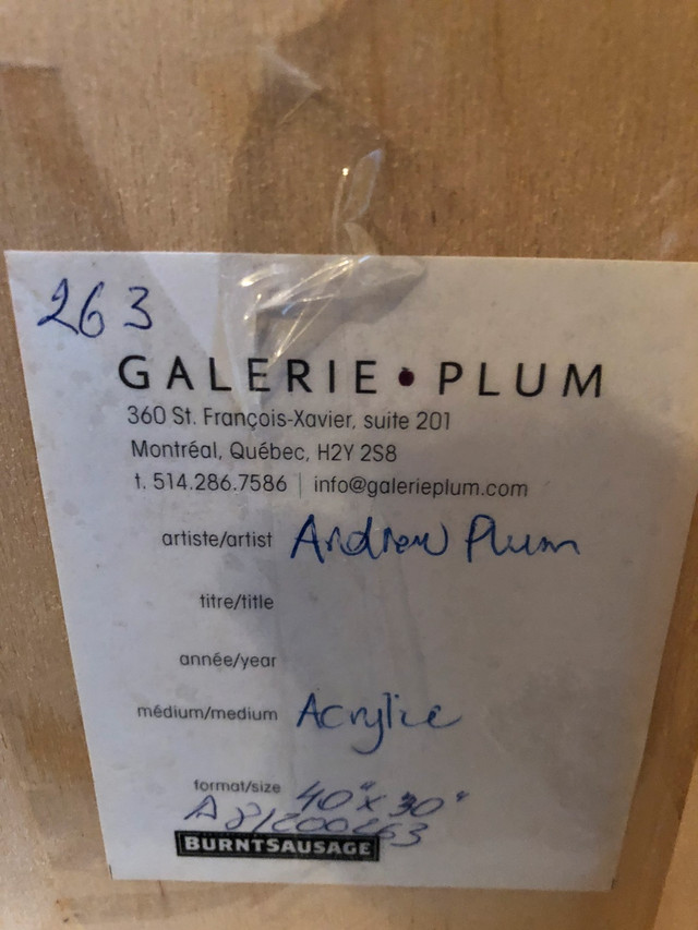 Abstract Oil Painting Listed Artist Andrew Plum - Plus Art Sale in Arts & Collectibles in Markham / York Region - Image 3