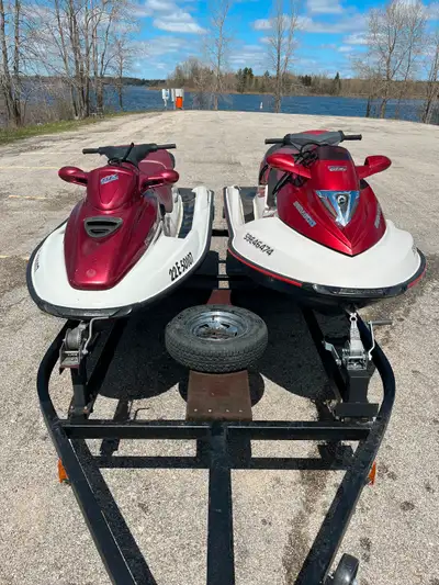 2 seadoos and double trailer 1999 GTX was rebuilt 2 years ago, very low hours on new engine rebuild....