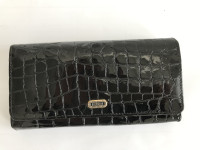 Rochelier Black Genuine Leather Clutch Wallet 7.25 x 4 inches