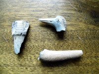 Native American Clay Pipe and Bird Effigy / Artifact