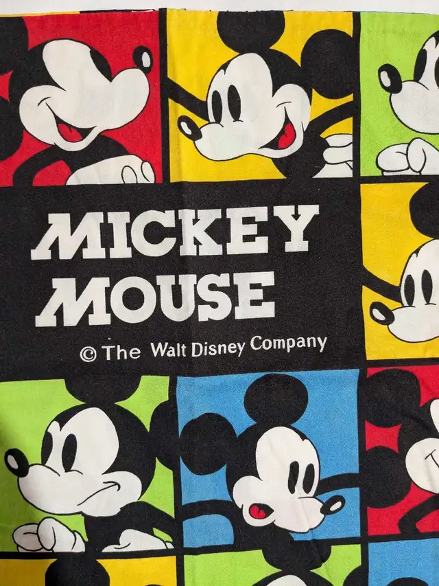 VTG Mickey Mouse Color Block Pillowcase zippered  in Bedding in Charlottetown - Image 3