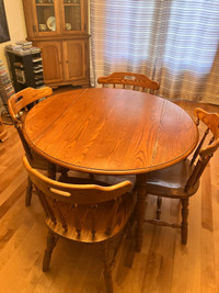 Wood table and 4 matching chairs