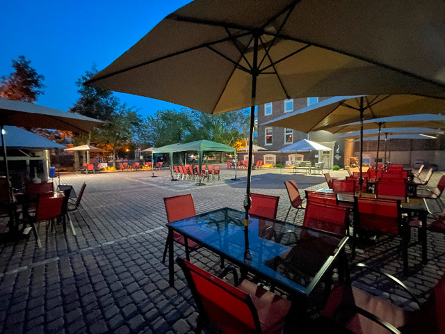 Outdoor Party, Bell Telephone Garden Courtyard Event Space in Wedding in City of Toronto