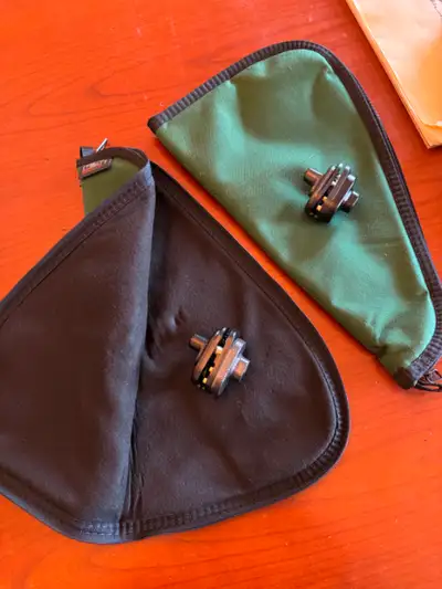 Hardly used, hand gun cases (2), trigger locks (2-Master) and Remington Rifle and Hand Gun 22 cal. c...