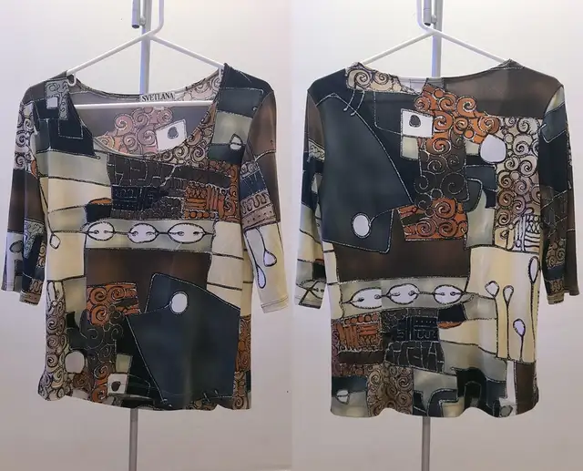 NWOT - Svetlana - (Size 10) Abstract Print Women's Blouse Top