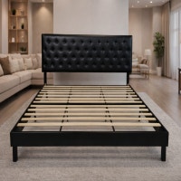 Black Leather Bed frame Calgary Alberta Preview