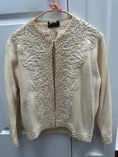 Vintage Ivory Embroidered  Sweater, View more