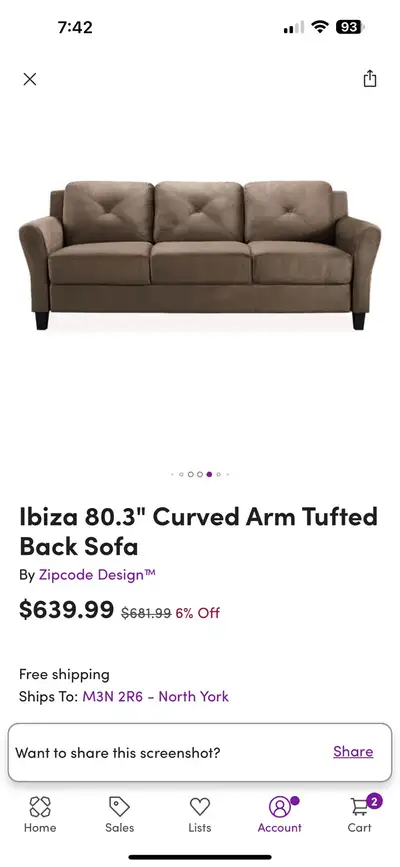 Used (5 months) Couch