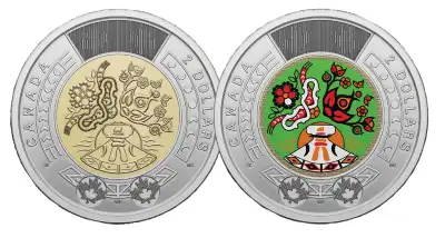 2023 National Indigenous Peoples Day coloured & plain $2 toonie