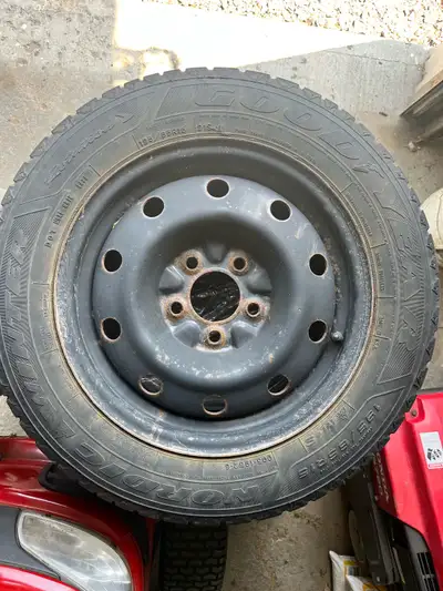 Set of 4 Goodyear Nordic 195/65R15 winter tires for sale. Used for 2 seasons on a 2008 Honda Civic....