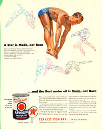 1954 large, full-page Texaco Havoline Motor Oil magazine ad