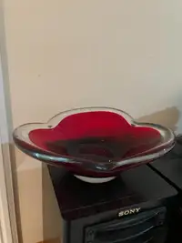 red glass bowl