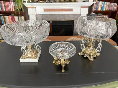 set of vintage crystal vases , View more